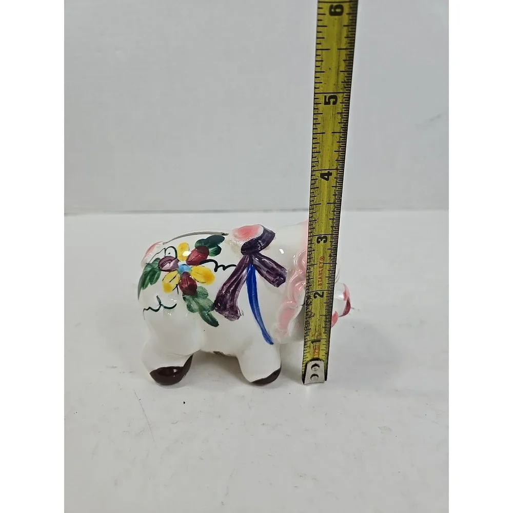 Vintage 1950s Miniature Hand Painted Ceramic Piggy Bank Japanese 4x3x2